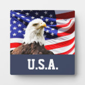 Amerikanische Flagge und Bald-Adler Fotoplatte (Vorderseite)