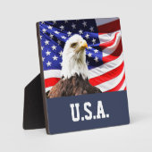 Amerikanische Flagge und Bald-Adler Fotoplatte (Vorderseite)