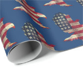 Amerikanische Flagge und Bald-Adler Geschenkpapier (Rolleneckpunkt)