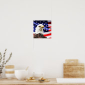 Amerikanische Flagge und Bald-Adler Poster (Küche)