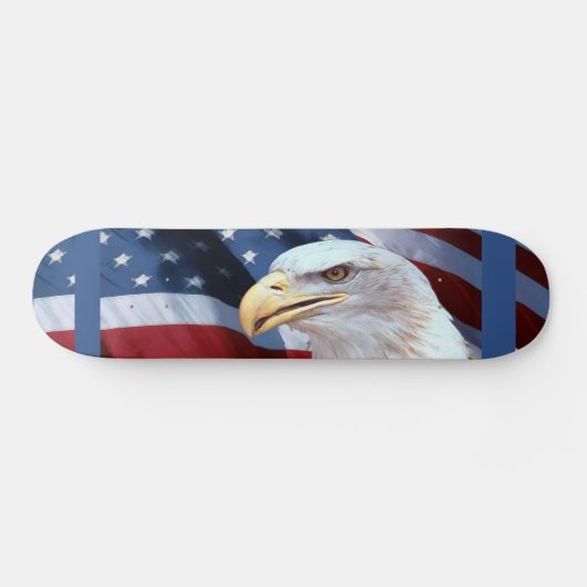 Amerikanische Flagge und Bald-Adler Skateboard (Horizontal)