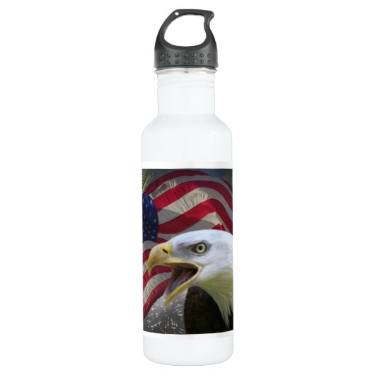 Amerikanische Flagge und Bald-Adler Trinkflasche (Vorderseite)
