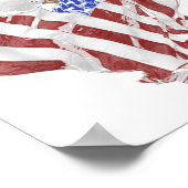 Amerikanische Flagge und Bald Eagle Patriotic Poster (Ecke)