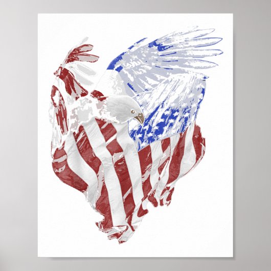 Amerikanische Flagge und Bald Eagle Patriotic Poster (Vorne)