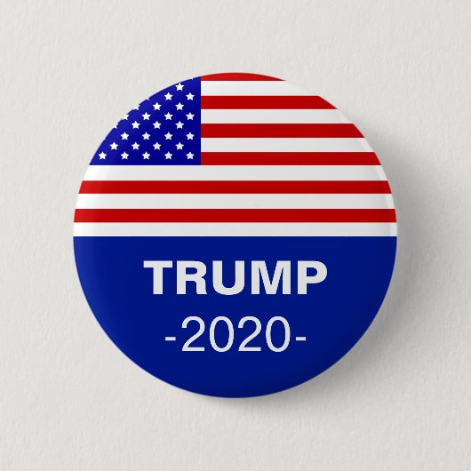 Amerikanische Flagge und bearbeitbarer Trump 2020 Button (Vorderseite)
