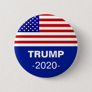 Amerikanische Flagge und bearbeitbarer Trump 2020 Button