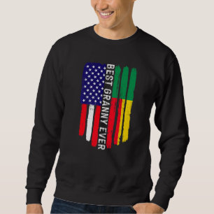 Amerikanische Flagge und Benin-Flagge Beste Oma-Ev Sweatshirt