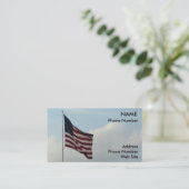 Amerikanische Flagge und blauer Himmel Visitenkarte (Stehend Vorderseite)