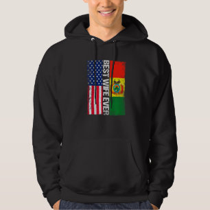 Amerikanische Flagge und Bolivien Flag Beste Ehefr Hoodie