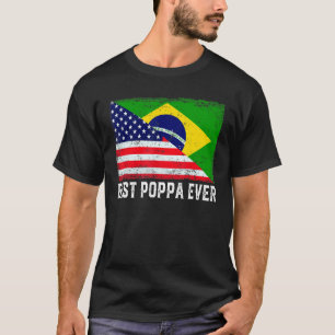 Amerikanische Flagge und Brasilien Flag Beste Popp T-Shirt