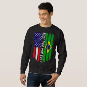 Amerikanische Flagge und Brasilien Flaggen Bester Sweatshirt (Vorne ganz)