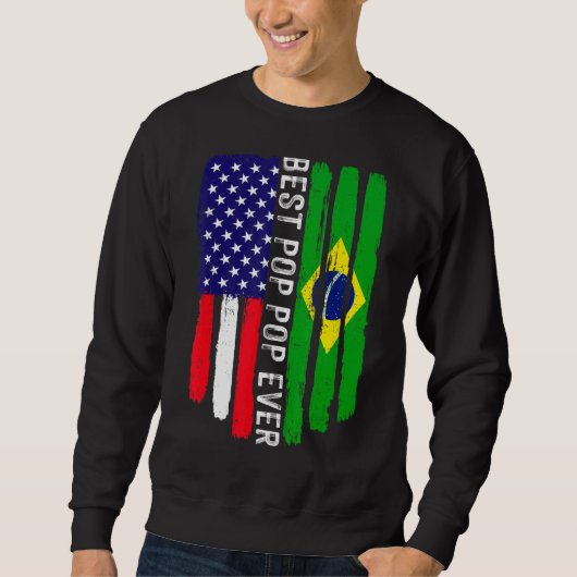 Amerikanische Flagge und Brasilien Flaggen Bester  Sweatshirt (Vorderseite)