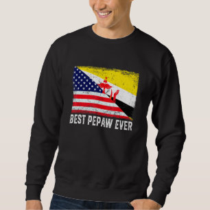 Amerikanische Flagge und Brunei Flag Beste Pepaw-F Sweatshirt