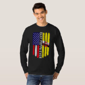 Amerikanische Flagge und Brunei Flag Beste Poppa-E T-Shirt (Vorne ganz)