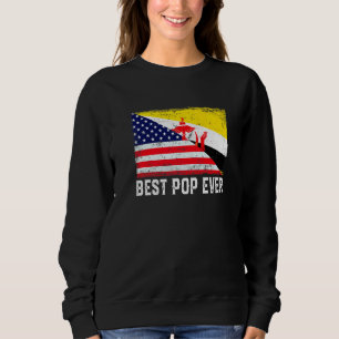 Amerikanische Flagge und Brunei Flag Bester Pop je Sweatshirt