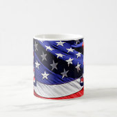 Amerikanische Flagge und Buchstabe "A" auf beiden  Kaffeetasse (Mittel)