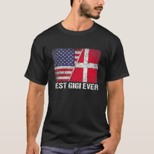 Amerikanische Flagge und Dänemark Flag Beste Gigi- T-Shirt