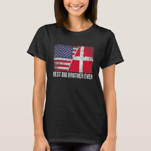 Amerikanische Flagge und Dänemark Flag Bester Groß T-Shirt