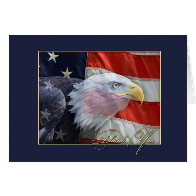 Amerikanische Flagge und Eagle danken Ihnen zu (Vorderseite (Horizontal))