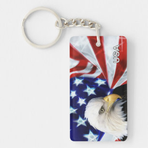 Amerikanische Flagge und Eagle patriotisch Schlüsselanhänger