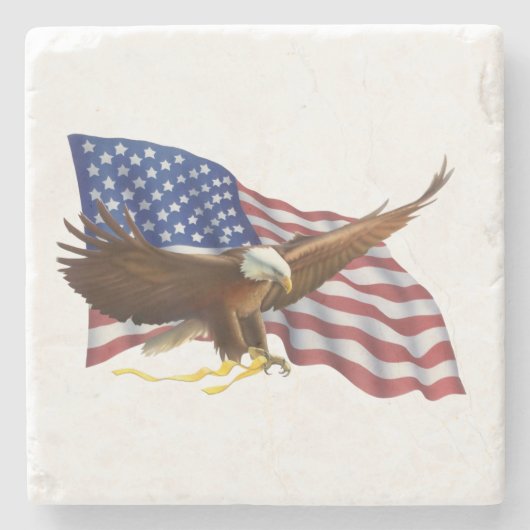 Amerikanische Flagge und Eagle Steinuntersetzer (Vorderseite)