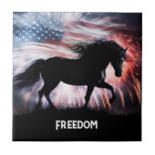 Amerikanische Flagge und Feuerwerk Fliese (Vorderseite)