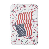 Amerikanische Flagge und Feuerwerke Badematte (Vorderseite Vertikal)