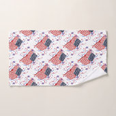 Amerikanische Flagge und Feuerwerke Badhandtuch Set (Handtuch)