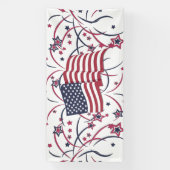 Amerikanische Flagge und Feuerwerke Banner (Vertikal)