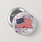 Amerikanische Flagge und Feuerwerke Button (Vorne & Hinten)