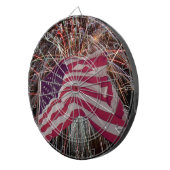 Amerikanische Flagge und Feuerwerke Dartscheibe (Vorderseite rechts)