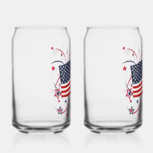 Amerikanische Flagge und Feuerwerke Dosenglas (Rechts)