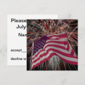 Amerikanische Flagge und Feuerwerke Einladung (Vorne/Hinten)