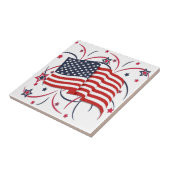 Amerikanische Flagge und Feuerwerke Fliese (Seite)