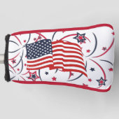 Amerikanische Flagge und Feuerwerke Golf Headcover (Vorderseite)