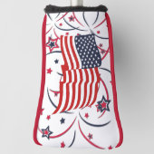 Amerikanische Flagge und Feuerwerke Golf Headcover (Rotieren 90)