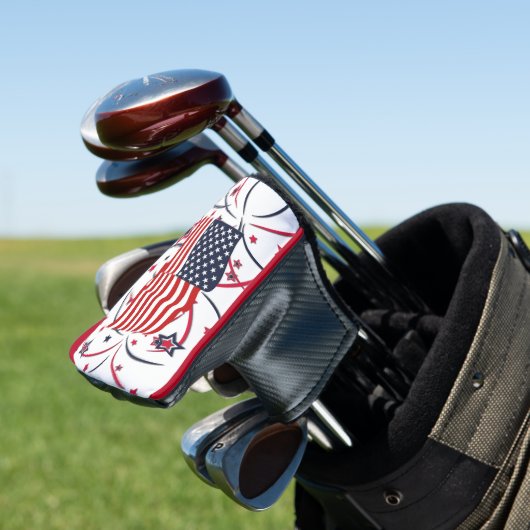 Amerikanische Flagge und Feuerwerke Golf Headcover (In Situ)