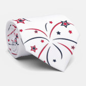 Amerikanische Flagge und Feuerwerke Krawatte (Gerollt)