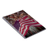 Amerikanische Flagge und Feuerwerke Notizblock (Rechte Seite)