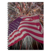 Amerikanische Flagge und Feuerwerke Notizblock (Vorderseite)