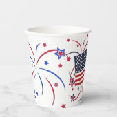 Amerikanische Flagge und Feuerwerke Pappbecher (Vorderseite)