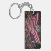 Amerikanische Flagge und Feuerwerke Schlüsselanhänger (Vorderseite links)