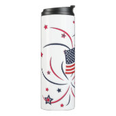 Amerikanische Flagge und Feuerwerke Thermosbecher (Nach links gedreht)