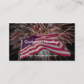 Amerikanische Flagge und Feuerwerke Visitenkarte (Rückseite)