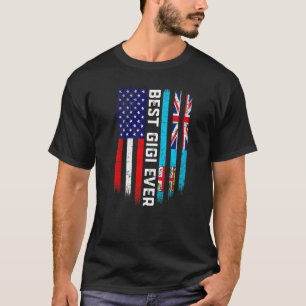 Amerikanische Flagge und Fidschi-Flagge Beste Gigi T-Shirt