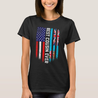Amerikanische Flagge und Fidschi-Flagge Bester Cou T-Shirt