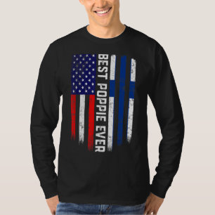 Amerikanische Flagge und Finnische Flagge Beste Po T-Shirt