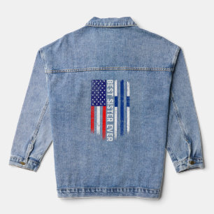 Amerikanische Flagge und Finnische Flagge Beste Sc Jeansjacke