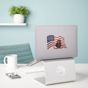 Amerikanische Flagge und Freiheitsstatue Aufkleber