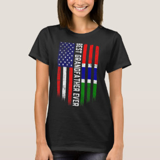 Amerikanische Flagge und Gambia-Flagge Bester Groß T-Shirt